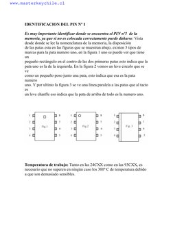IDENTIFICACION DEL PIN Nº 1
Es muy importante identificar donde se encuentra el PIN nº1 de la
memoria, ya que si n