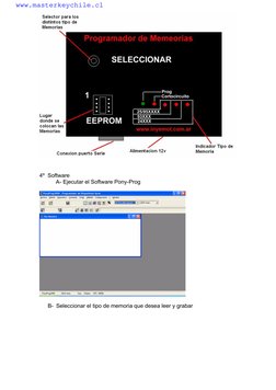4º Software
A- Ejecutar el Software Pony-Prog
B- Seleccionar el tipo de memoria que desea leer y grabar
www