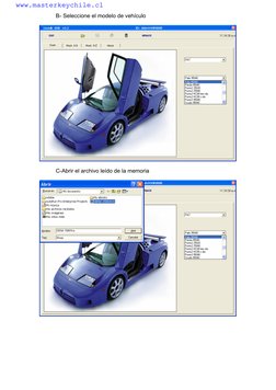 B- Seleccione el modelo de vehículo
C-Abrir el archivo leído de la memoria
www.masterkeychile.cl