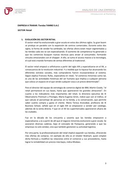 3
EMPRESA A TRARAR: Tiendas TAMBO S.A.C
SECTOR: Retail
1. EVOLUCIÓN DEL SECTOR RETAIL
El sector retail ha evo