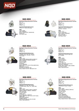 NQD-0002
Specification/Específicaciones Técnicas
Volt: 12V
Power: 1.1kw
Teeth: 9T
Rotation: CW
Applicable Models/Aplicaciones