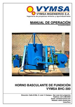 Ingeniería de proyectos mineros y agroindustriales
MANUAL DE OPERACIÓN
Ver.19.04.2012/P.348-2010
HO