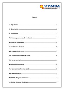 ÍNDICE
I.- Hoja técnica ................................................................................