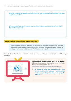 Curso virtual tutorado
“Estrategias pedagógicas para la atención educativa a estudiantes con Trastorno del Espectro Autista