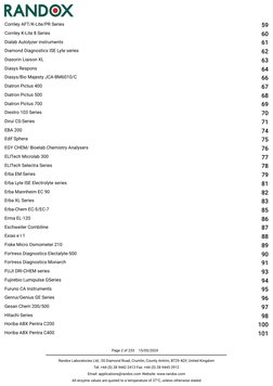 Cornley AFT/K-Lite/PR Series
59
Cornley K-Lite 8 Series
60
Dialab Autolyzer instruments
61
Diamond Diagnostics ISE Lyte serie