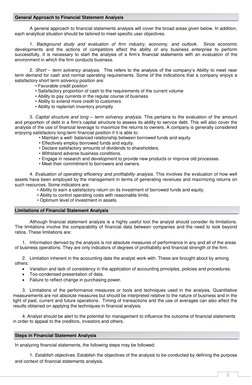 3
General Approach to Financial Statement Analysis
A general approach to financial statements analysis will cover the