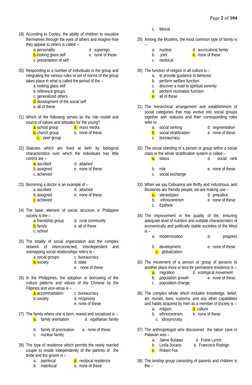 Page 2 of 104
19) According to Cooley, the ability of children to visualize
themselves through the eyes of others and imagin