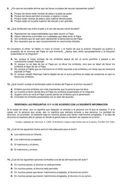 9. ¿Por qué es razonable afirmar que las llaves cruzadas del escudo representan poder?
A. Porque las llaves están hechas d
