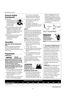Gauge of Cord
14
10
10
8
6
6
4
4
2
Extension cords for 120V/15 Amp Unit
Length of Cord (ft)
25
50
100
150
200
250
300
400
500