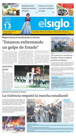 De lunes a sábado Bs 4,00
Domingo Bs 4,50
RIF: J-07508704-6
32 páginas | 4 cuerpos
elsiglo
.com.ve
PREMIO NACIONAL