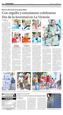 elsiglo.com.ve
B10 | COMUNIDAD
Ribas
JUEVES | 13 | FEBRERO | 2014
KARLA TRIMARCHI | el siglo
foto | JOSÉ LUIS VALERA
La