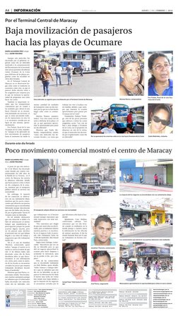 elsiglo.com.ve
A4 | INFORMACIÓN
JUEVES | 13 | FEBRERO | 2014
Teléfonos: 554.20.86 - 59.46 | 200.48.69 - 48.66
Fax: 554.