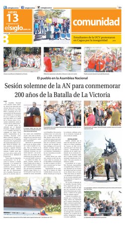 cuerpo
B9
|
ºB
elsiglo.com.ve
|
|
@elsiglocomve
elsiglocomve
13
DE FEBRERO DE 2014
JUEVES
Estudiantes de la UCV protestaron
