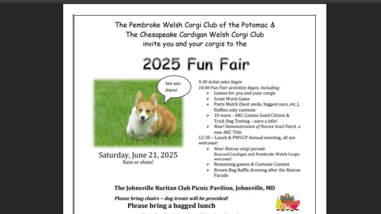 2026 PWCCP CORGI FUN FAIR