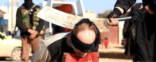 "The punishment for apostasy" © Dabiq