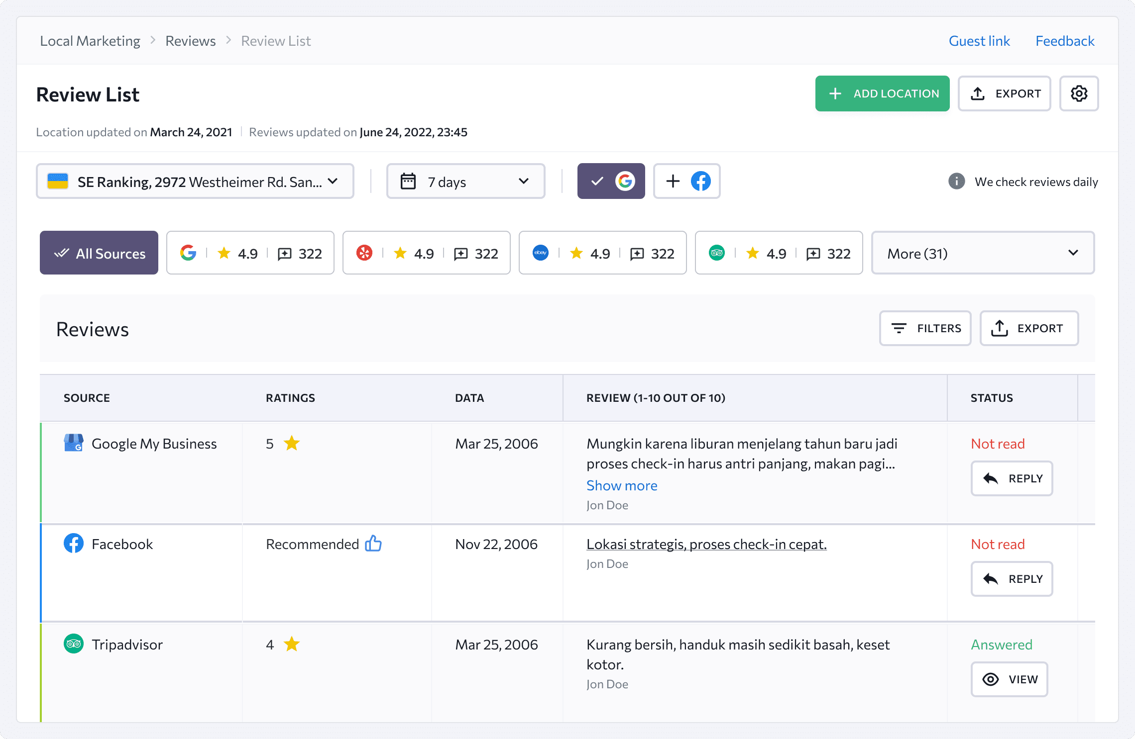 Organizza e ottimizza in modo pratico la gestione delle tue recensioni