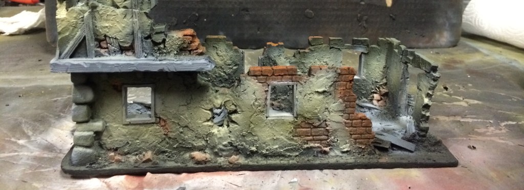 Malval table – Ruined buildings painting