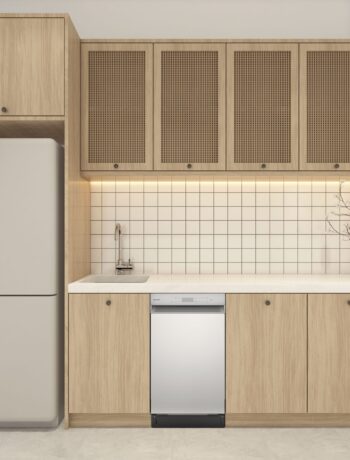 Kitchen lifestyle image with fridge and dishwasher