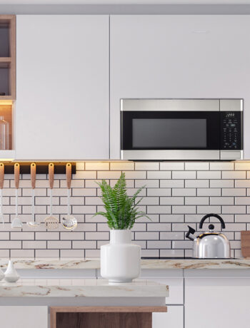 SHARP Over the Range microwave in kitchen setting