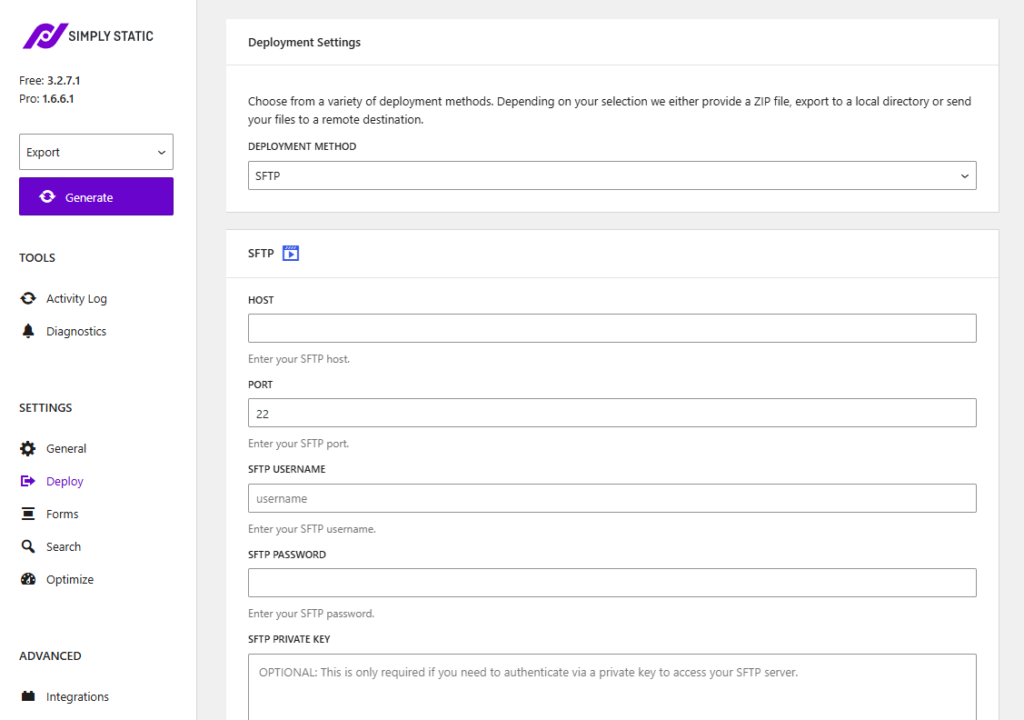 Static Export Options: How to Choose the Right One 46 sftp deployment type