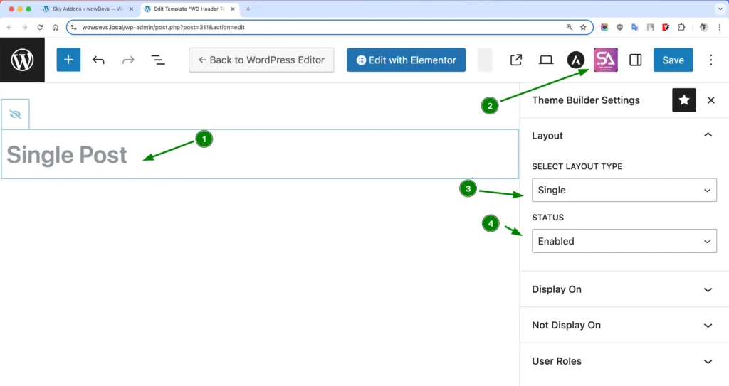 Theme Builder for Elementor WordPress