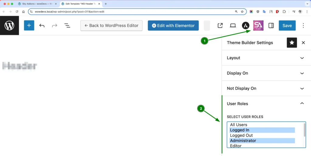 Theme Builder for Elementor WordPress