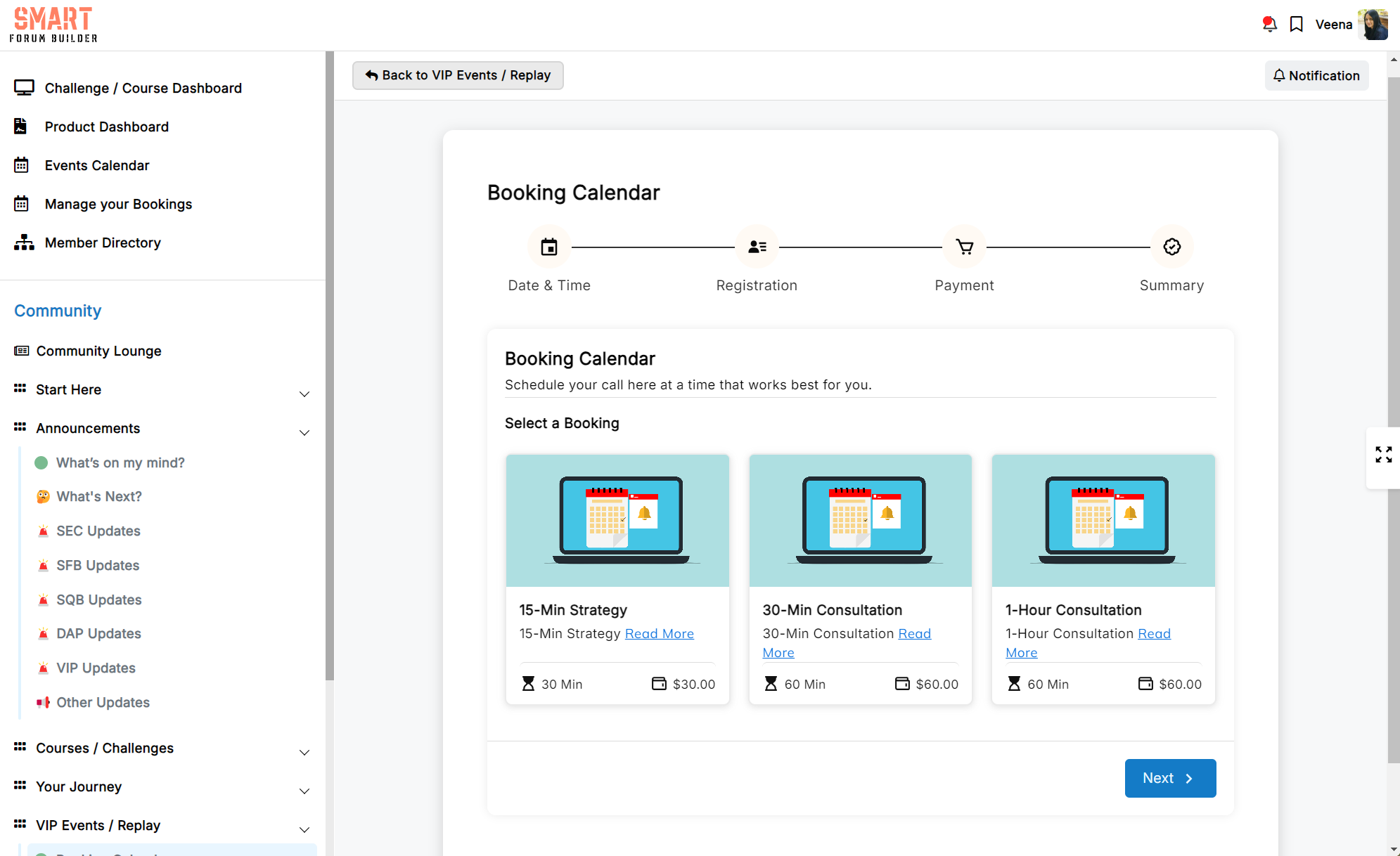 bookingcalendar Booking Calendar through Smart Forum Builders integration with Smart Events Calendar plugin.
