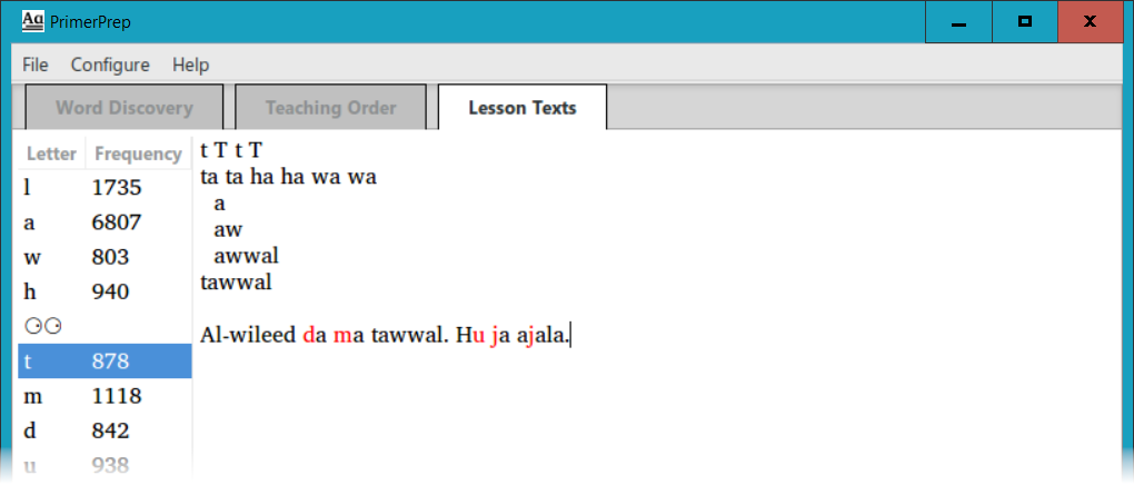 Lesson Texts untaught residue