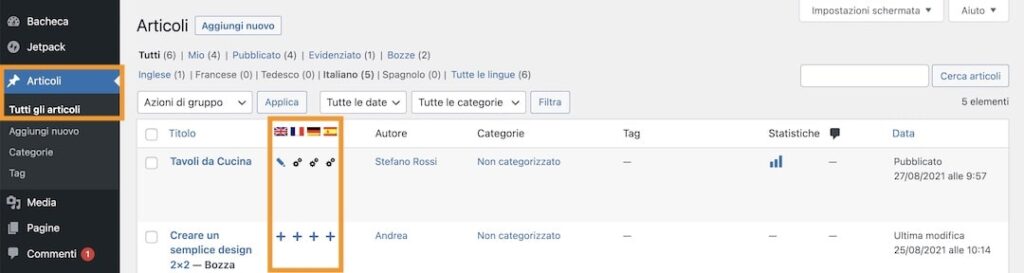 2 - Tradurre articoli