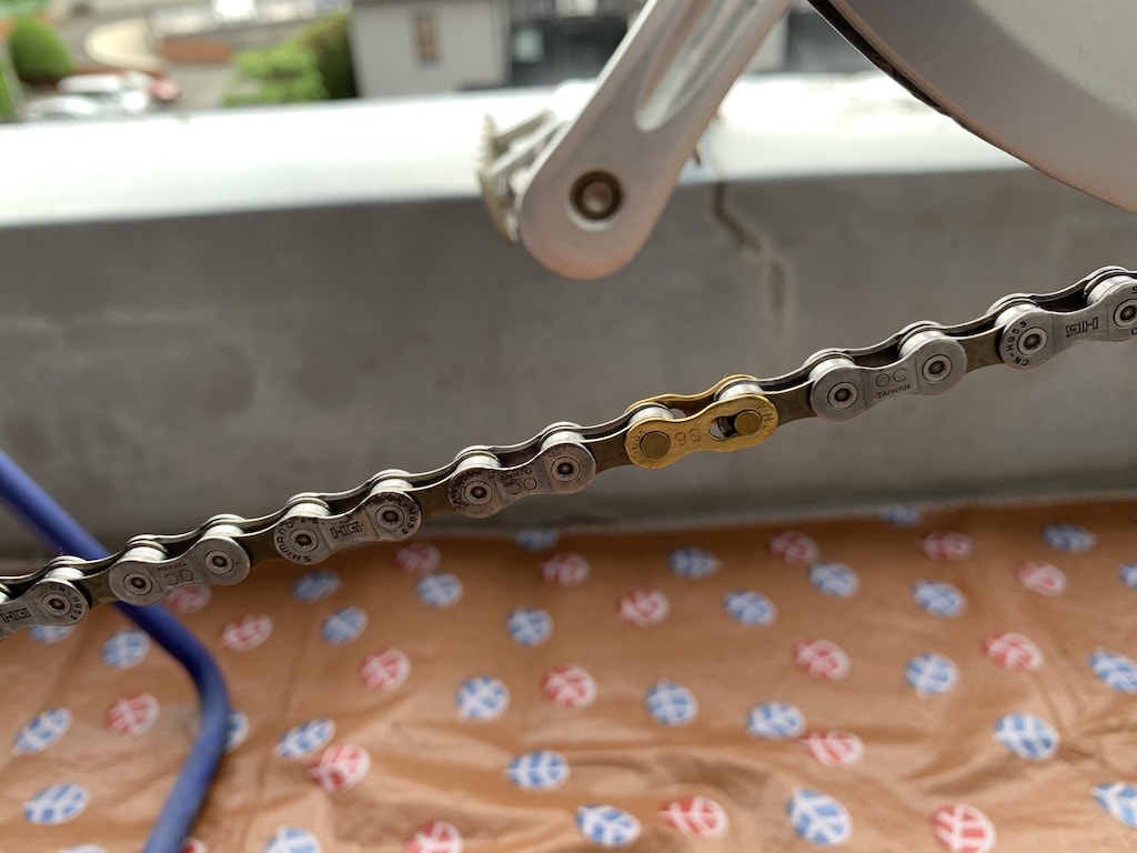 清掃後のチェーン