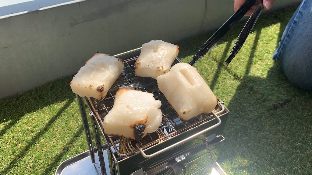 お餅焼けたよ