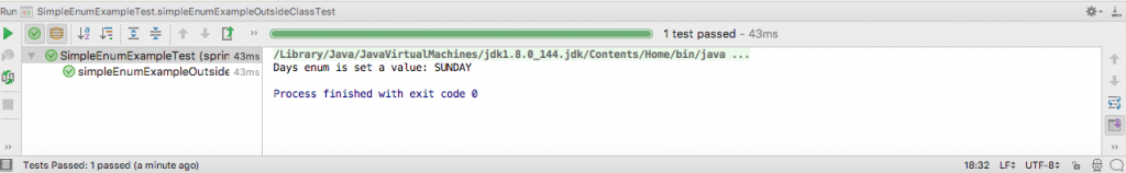 SImple Java Enum Test Output