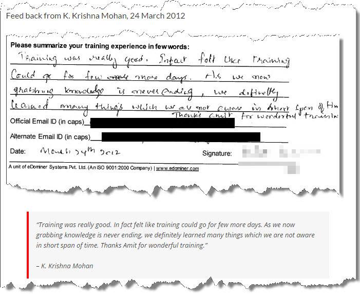 SQL Server Training, SQL Server DBA , Bangalore March 2012