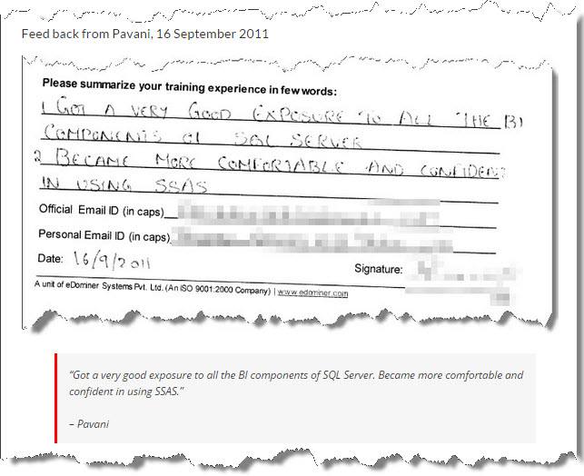 SQL Server Training, SQL BI, Hyderabad September 2011