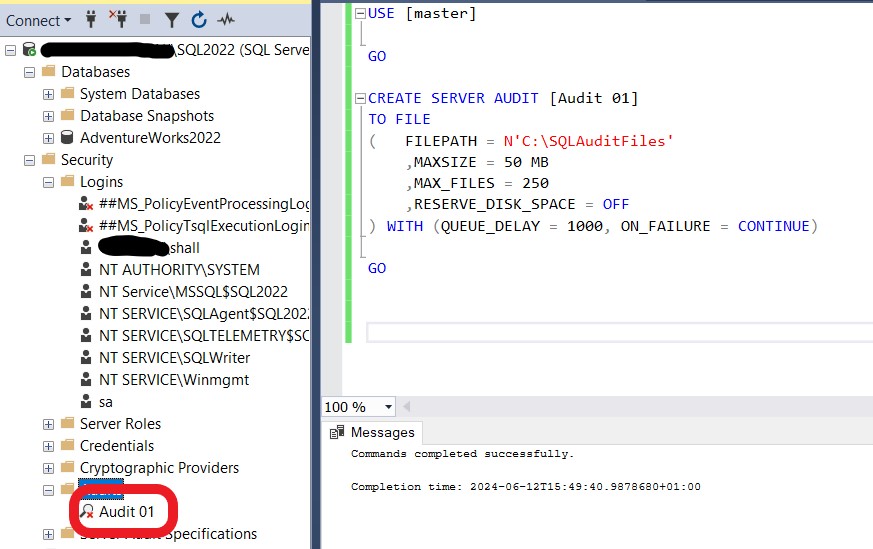 The Initially Disable Audit