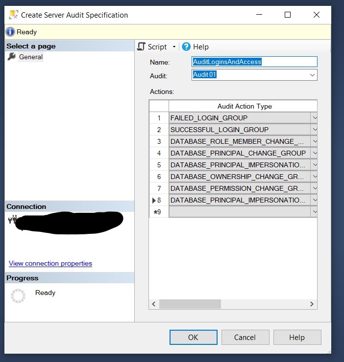 Selected Audit Action Types