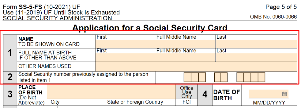 social security ss5 form