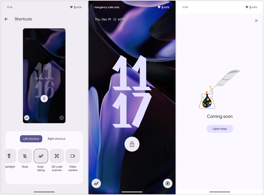 Android 16 Note Taking Lock Screen Shortcut