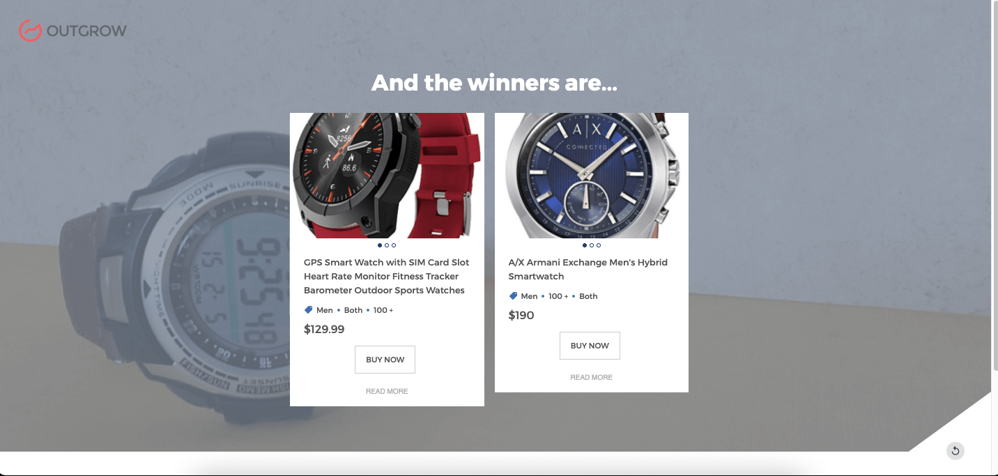 Gamification pour aider à choisir une montre