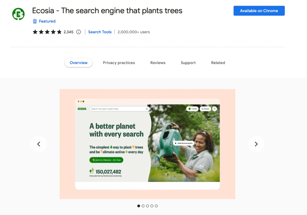 Ecosia Chrome Extension