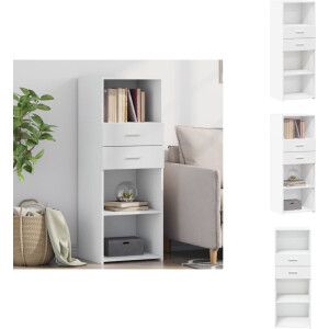 vidaXL Hoge Kast - Hoge Kasten - Hoog Dressoir - Hoge Kast Woonkamer - Hoge kast 45x42,5x124 cm bewerkt hout wit