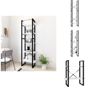 vidaXL Boekenkast - Boekenkasten - Kast - Kasten - Boekenkast met 5 schappen 60x30x175 cm bewerkt hout wit