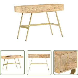 vidaXL Schrijftafel 100x55x75 cm Mangohout Schrijftafel - Industrieel Bureau - Mangohouten Bureau - Metalen Bureau - Bureaus