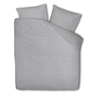 Dekbedovertrek Katoen - Lits-Jumeaux (240x240 cm) - Grijs Katoen-satijn - Dessin: Patroon - Presence - Dekbed-Discounter.nl