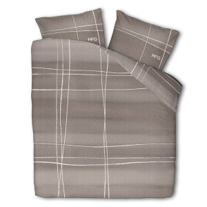 Dekbedovertrek McGregor - Lits-Jumeaux (240x240 cm) - Taupe Katoen - Dessin: Strepen - McGregor - Dekbed-Discounter.nl