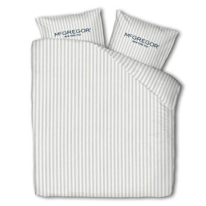 Dekbedovertrek McGregor - Tweepersoons (200x240 cm) - Wit & Grijs Katoen - Dessin: Strepen - McGregor - Dekbed-Discounter.nl