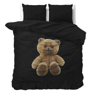 Dekbedovertrek Brave Teddy - Tweepersoons (200x200 cm) - Blauw Microvezel - Dessin: Bloemen - Sleeptime Essentials - Dekbed-Discounter.nl