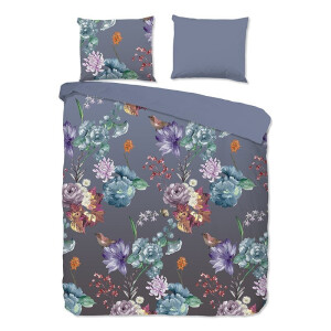 Dekbedovertrek Quinn - Tweepersoons (200x200 cm) - Meerkleurig Katoen - Dessin: Bloemen - Good Morning - Dekbed-Discounter.nl