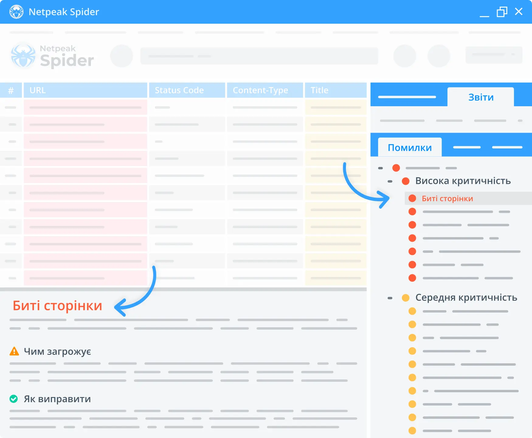Визначте та виправте понад 100 проблем за допомогою Netpeak Spider.