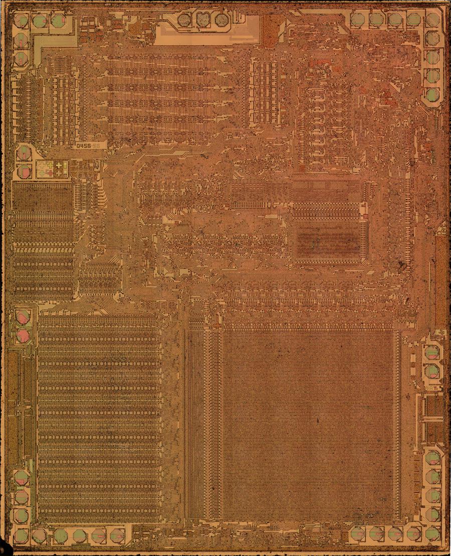 Die photo of a TP0456 as used in the TI-55-II calculator; the calculator uses two TP0456 chips. Die photo courtesy of Sean Riddle. Die photo of a TP0456 as used in the TI-55-II calculator; the calculator uses two TP0456 chips. Die photo courtesy of Sean Riddle.